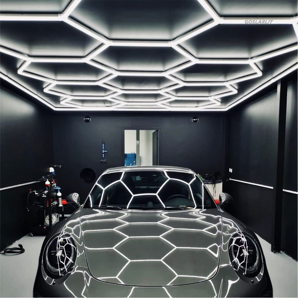 BEST HEXAGON MODULAR CEILING GARAGE LIGHT FOR CAR DETAILING